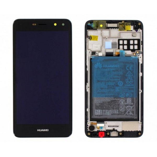 Дисплей с тъч скрийн Huawei Y5 2017 MYA-L03 с рамка и батерия Черен оригинален SERVICE PACK