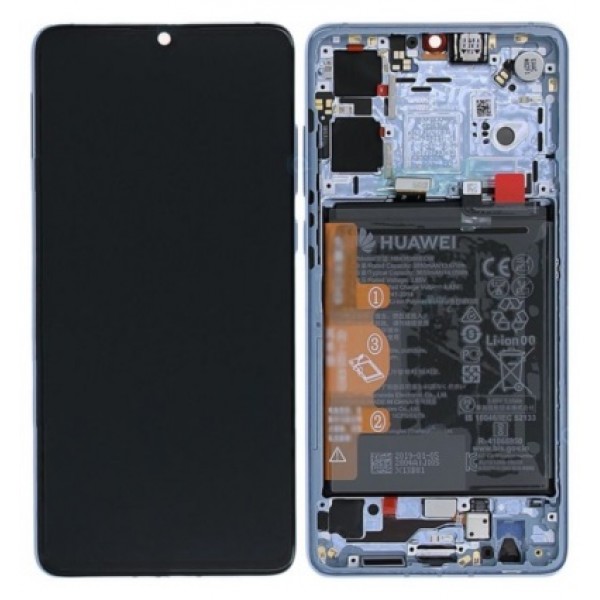 Дисплей с тъч скрийн Huawei P30 ELE-L29 Бвл с рамка и батерия оригинален SERVICE PACK