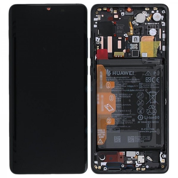 Дисплей с тъч скрийн Huawei P30 Pro VOG-L29 black с рамка и батерия оригинален SERVICE PACK